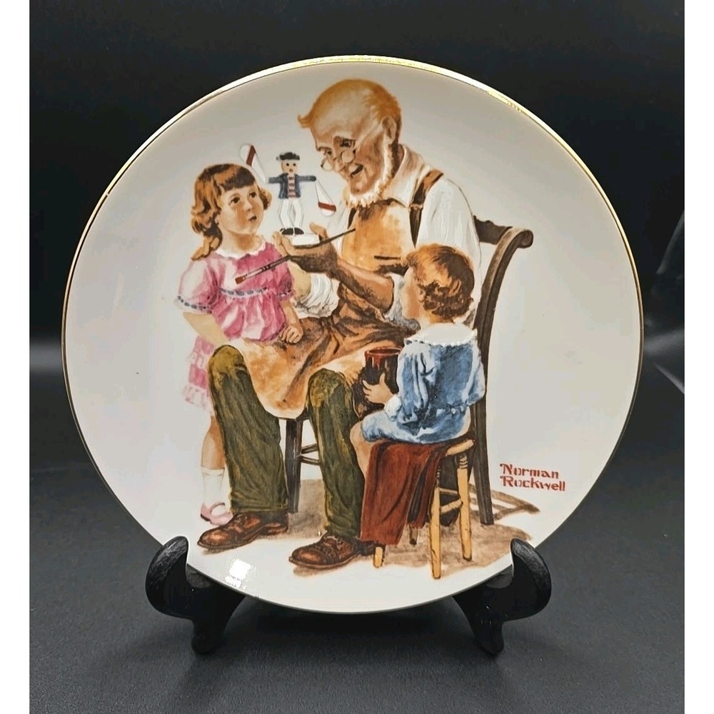 Vintage Norman Rockwell "The Toymaker 1982 Limited Edition Decorative Plate 6.5"